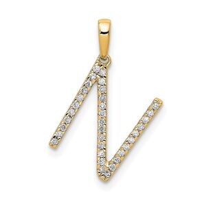 Lux Collection Diamond N Initial Pendant Necklace in 10K yellow gold